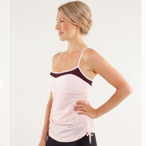 Lululemon hot spell tank - pink RUCHED SIDE - size 6